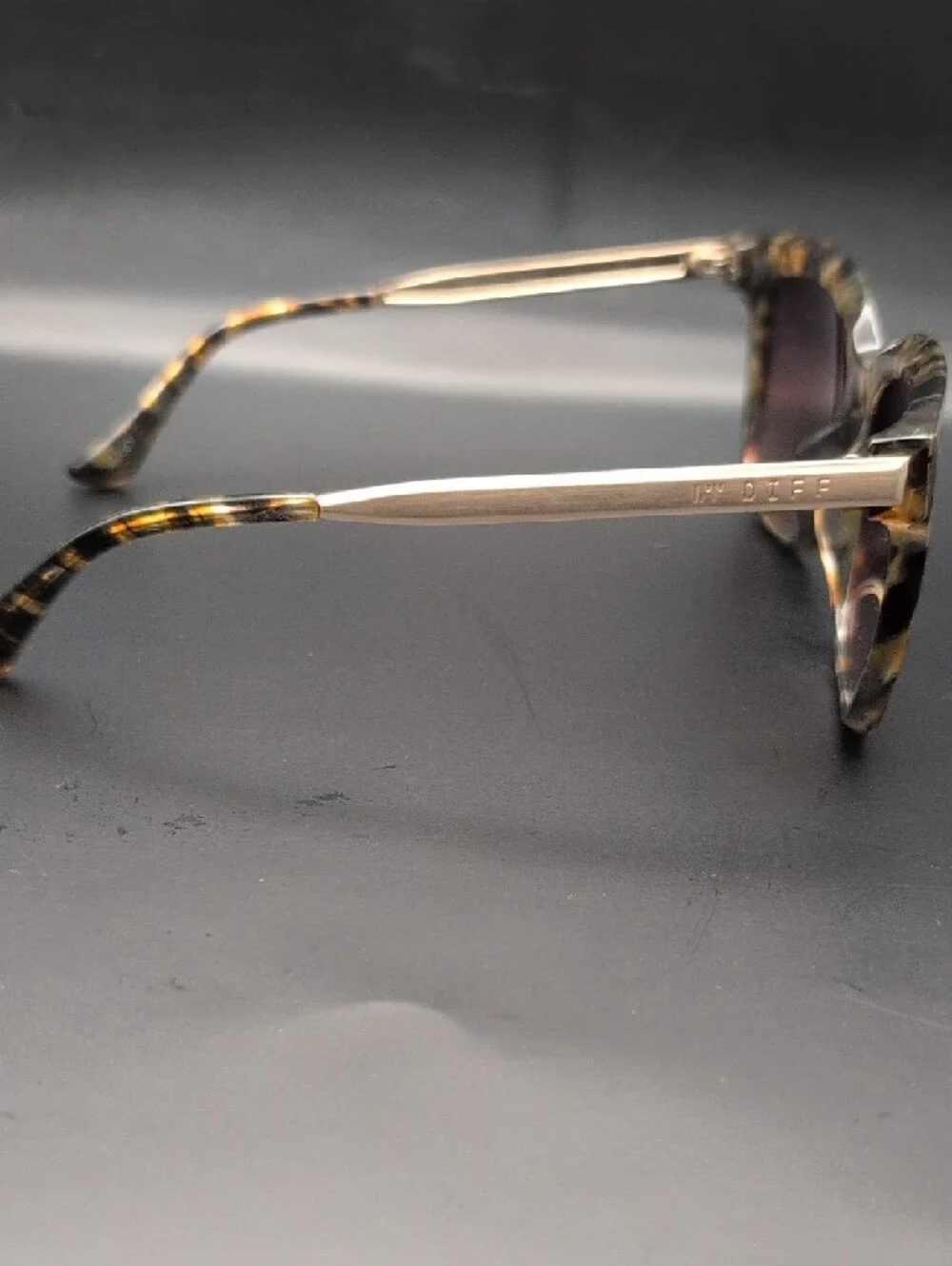 DIFF 54mm Hailey Sunglasses Tortoiseshell Square with Brown Lenses - Picture 7 of 12